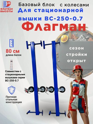 Изображение товара Базовый блок для стационарной вышки ВС-250-0.7 с колесами