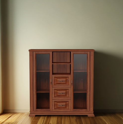 Изображение товара Комод-витрина из массива сосны ммк-древ Верди 202, 120x45x120 дуб 2