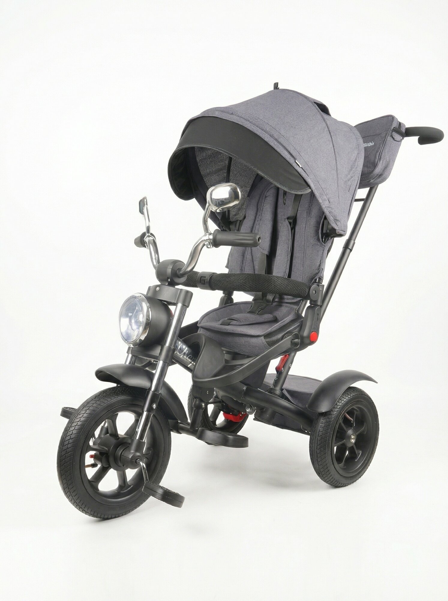 Детский трехколесный велосипед Chopper, прогулочная коляска (родительская ручка, сумочка, козырек)