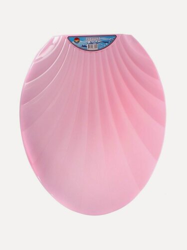 Изображение товара Сиденье для унитаза Dogus Ракушка розовое пластиковое твердое турецкое производство артикул РП-813 для ванной комнаты