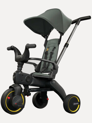 Изображение товара Велосипед - коляска 3-х колесный складной Doona Liki Trike S1, серо-зеленый (slate green /forest grey)