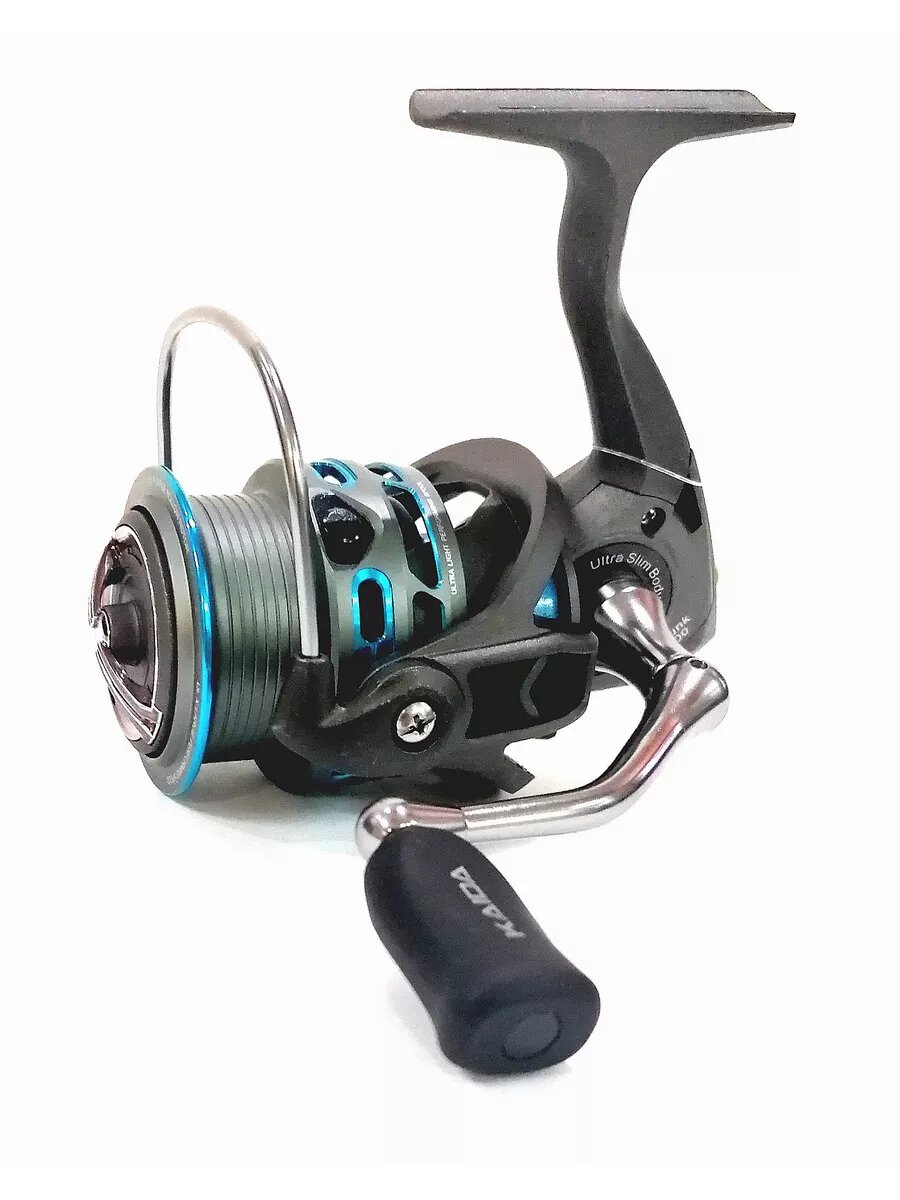 Фидерная катушка KAIDA Amunk 4500, 5 подшипников, черный/голубой — фото 1