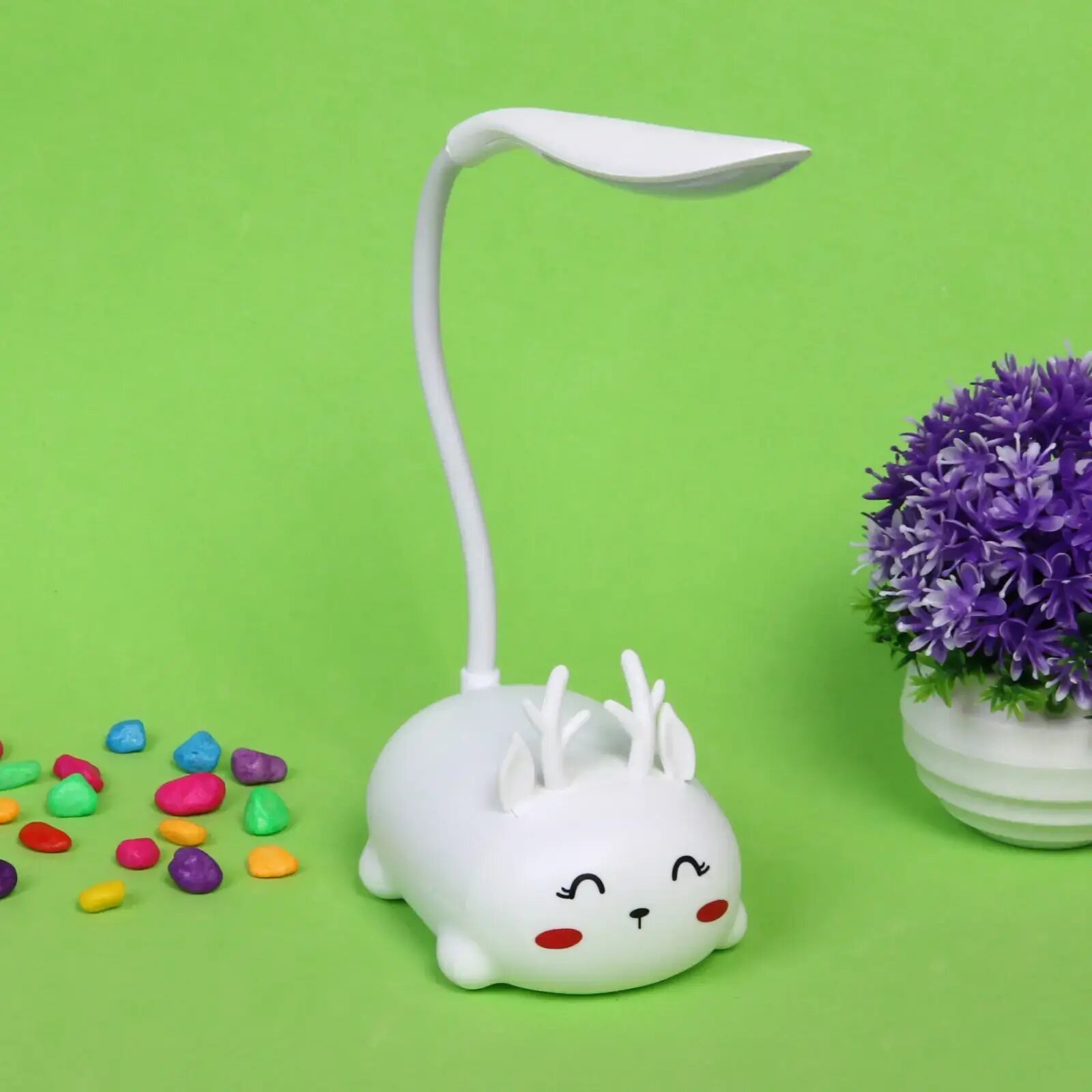 Светильник настольный «Marmalade-Олененок» LED, пластик, белый, 28,5x9,2x6,8см, USB 5V, регулируемый угол