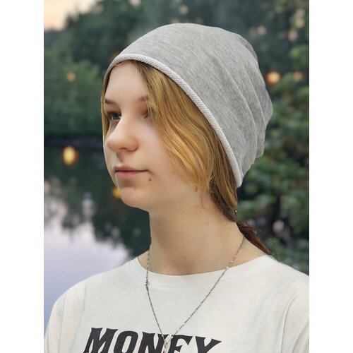 фото Шапка бини luchiorado, размер 54-58, серый