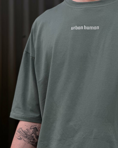 Футболка Urban Human, размер One Size, хаки, зеленый