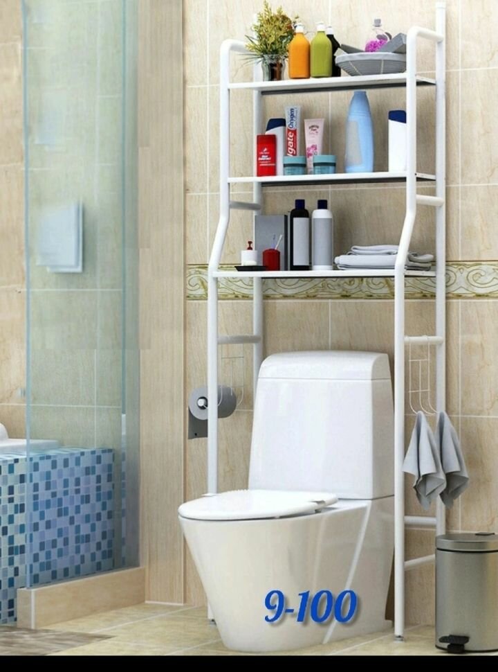 Стеллаж для ванной комнаты / над унитазом и стиральной машинкой / этажерка