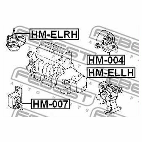 Опора двигателя Febest HM-ELLH, 0,98 кг, 3