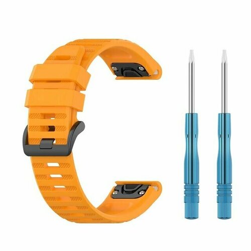 Силиконовый ремешок для Garmin Fenix 7S, Instinct 2S, Fenix 6S, Fenix 5S, 20 мм оранжевый, размер XXL (запястье более 200 мм), XS (запястье 120–135 мм), XL (запястье 180–200 мм)