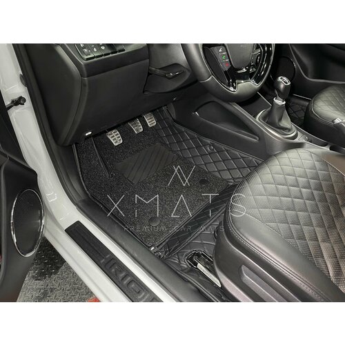 3D коврики из экокожи для Hyundai Solaris 1 RB (1 п-е, 2010 - 2017) / 3Д коврики из экокожи для Хендай Солярис 1 RB (1 п-е, 2010 - 2017)