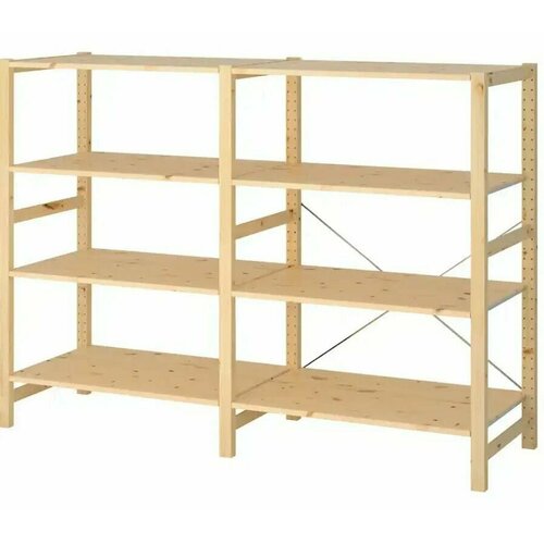 фото Стеллаж деревянный напольный ikea ivar 174х50х124 см, 8 полок, сосна икеа