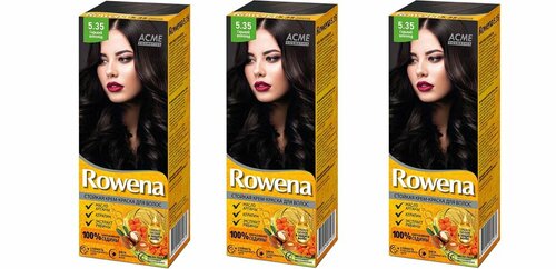 Стойкая крем-краска для волос Rowena, тон 5.35 горький шоколад, 115 мл, 3 шт.