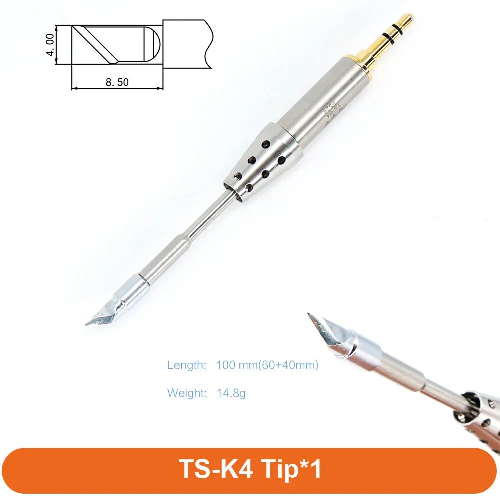 Оригинальные запасные наконечники для паяльника TS1C TS80, беспроводная паяльная станция, сварочные наконечники, аксессуары, зеркальные, TS-K4