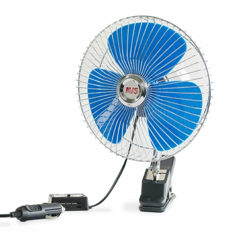 43466 Вентилятор автомобильный AVS Comfort 8043 12В 6" (корпус: металл, переключатель, цвет: серебри