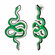 Серьги "Змеи зеленые"