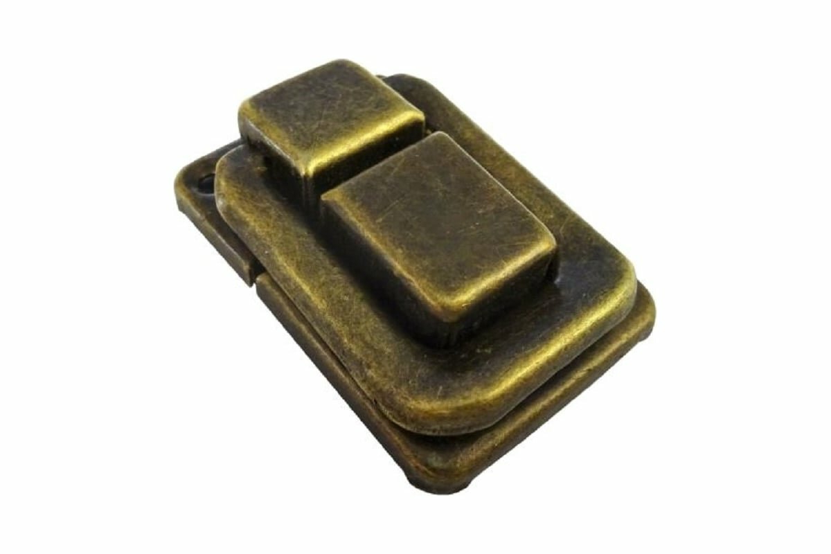 Замок для шкатулок кейсов Левша 35x25 мм бронза У8-7049. СБ 3 штуки
