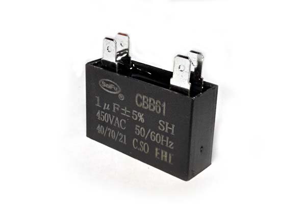 Пусковой конденсатор CBB61-C 1 мкФ 450В 2T (SAIFU) (2 шт) 36 x 11 x 22