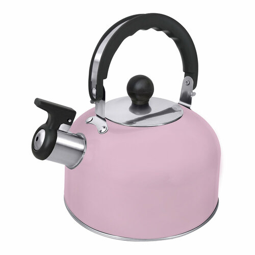 Чайник HOME ELEMENT HE-WK1603B, нержавеющая сталь, со свистком розовый