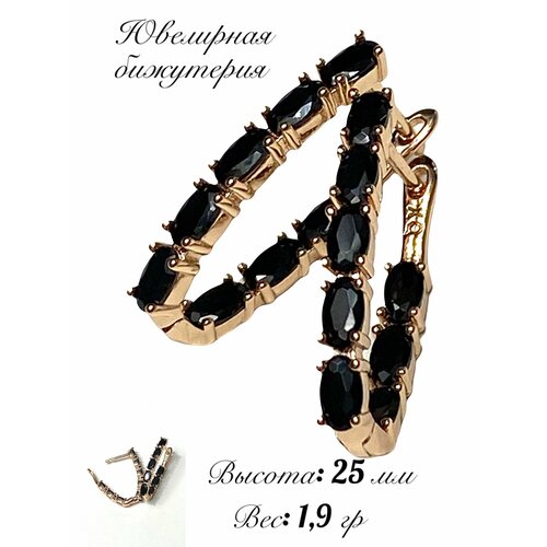 Серьги Florento хрусталь кристалл черный 1139₽