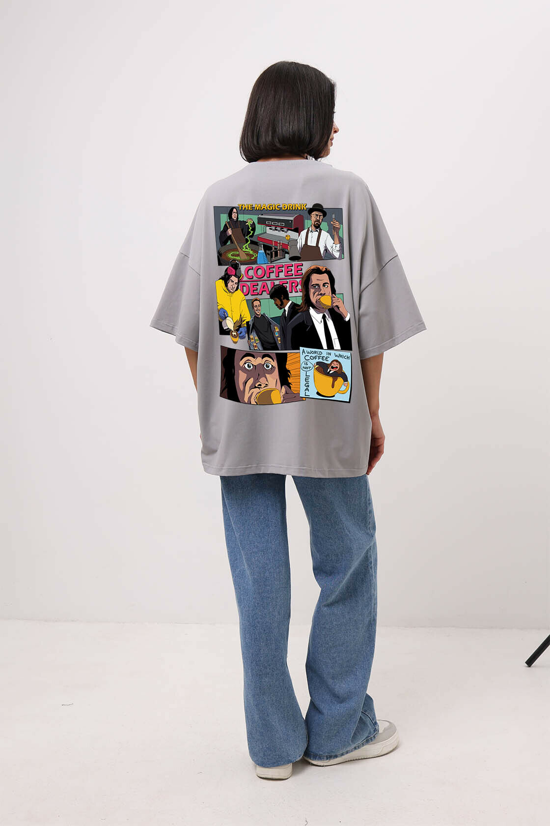 Футболка RETRIKA, размер Standard Oversize, серый