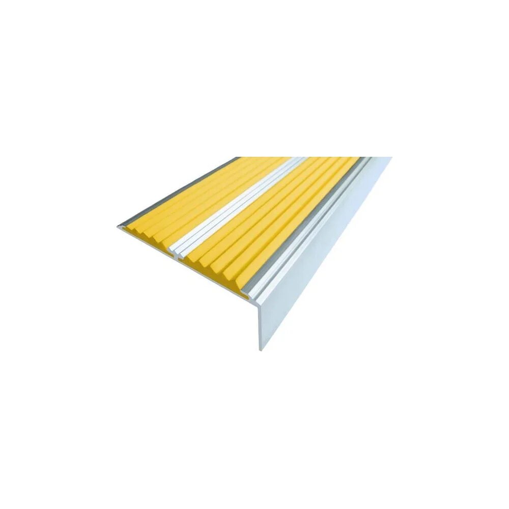 ООО Элитпроф Двойной угол-порог ЕСО противоскол. алюм. 68x22,5 мм, с Желтой резиновой вставкой АДУ 68х22,5 Ж 90