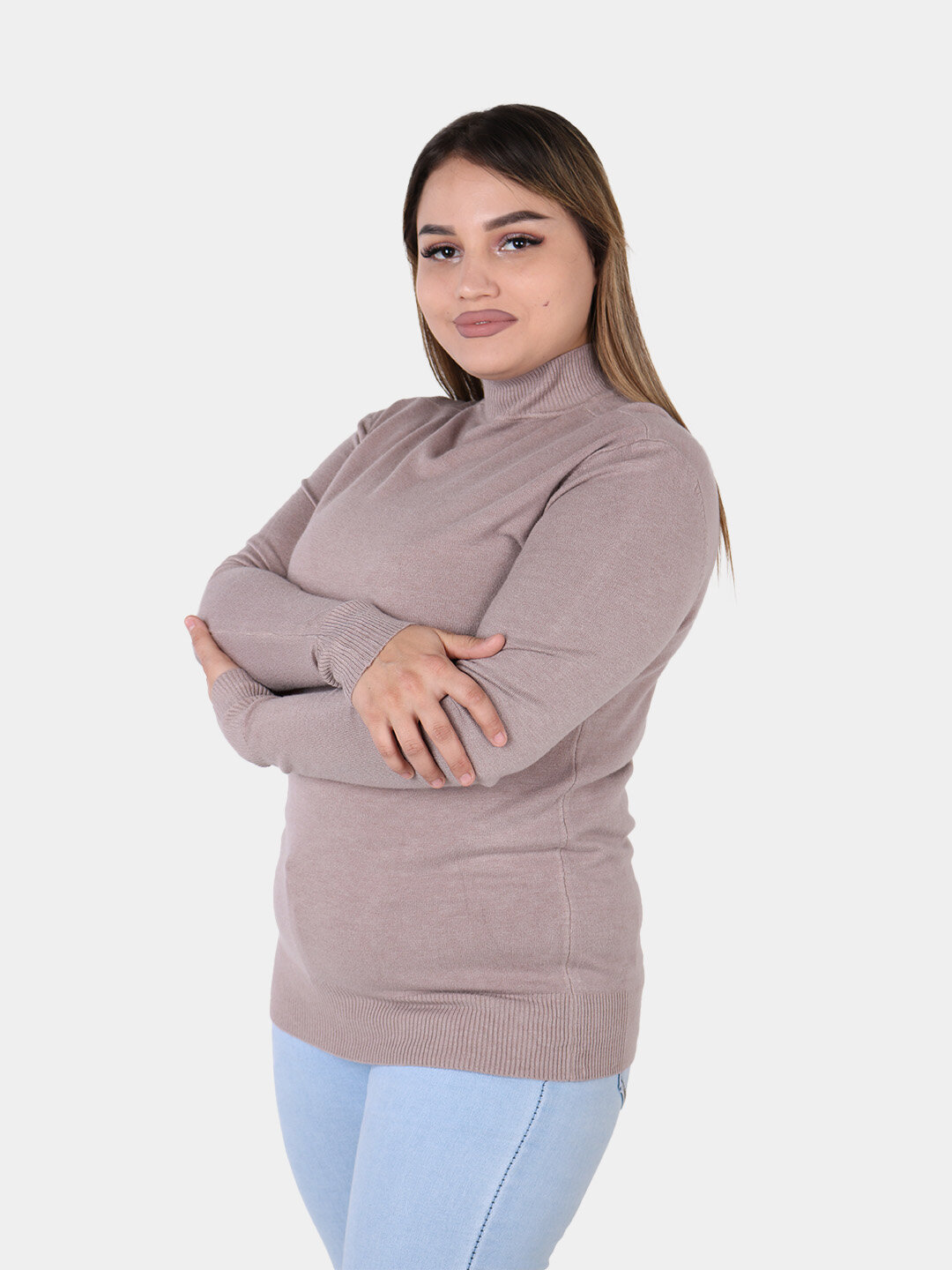 Водолазка , размер One Size, пудровый — фото 1