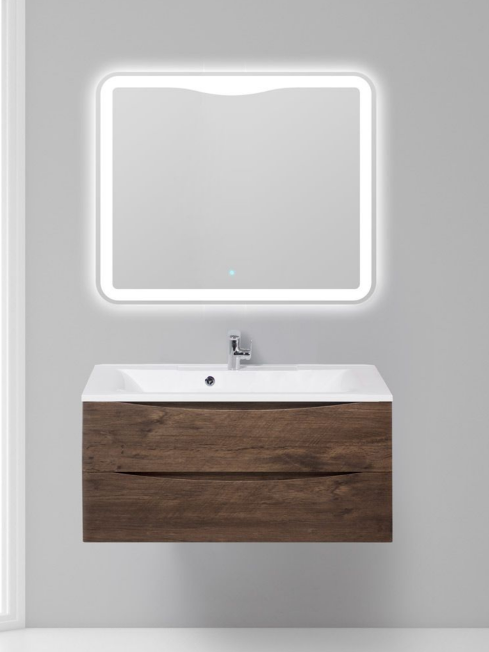 BelBagno MARINO 110 База под раковину подвесная с двумя выкатными ящиками, Rovere Moro, MARINO-1100-2C-SO-RW-P