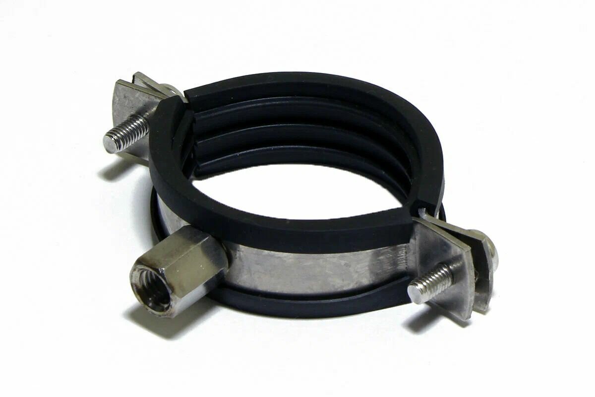 Хомут оцинкованный с резиновым уплотнителем (1