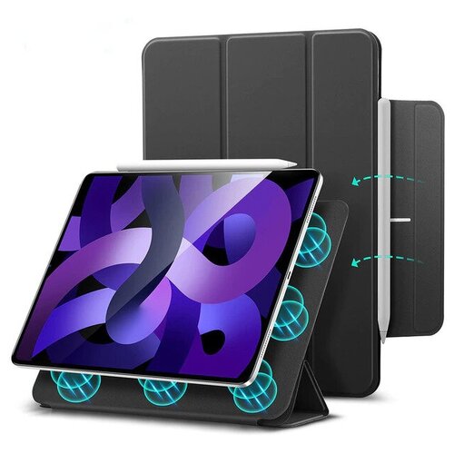 чехол книжка comma rider series double sides magnetic case with pencil slot для ipad pro 12 9 2022 черный Чехол-книжка Comma Rider Series Double Sides Magnetic Case with Pensil slot для iPad Air 5 (2022)/iPad Pro 11 (2022), черный