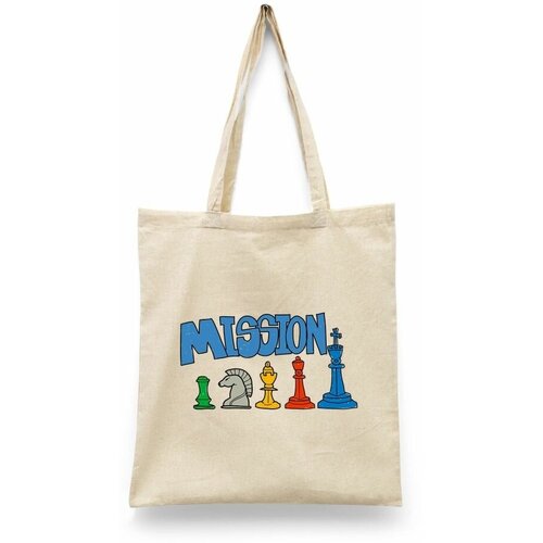 фото Сумка-шоппер унисекс каждому своё "шахматы/гарри каспаров/chess" черная