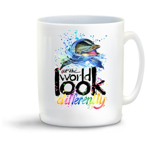 фото Кружка "look at the world differently. дельфиненок" coolpodarok