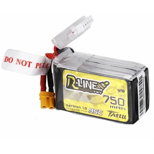 Аккумулятор li-po TATTU R-LINE 1.0 14.8V 750 mAh 95C 4S XT30 разъем для FPV