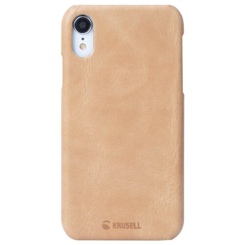 фото Чехол-накладка krusell sunne cover для apple iphone xr, кожаный бежевый