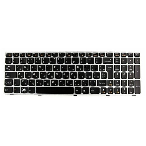 Клавиатура для ноутбука Lenovo B570 V575 Z570 серая рамка PN 25-011910 25-012436 25-013317 1119₽