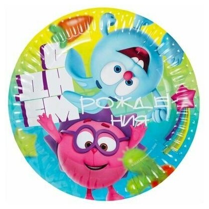 Набор бумажной посуды Смешарики на 6 персон (24 предмета) — фото 1