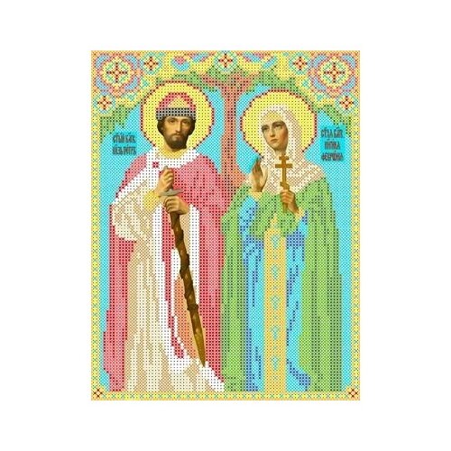 Канва для вышивания с рисунком Каролинка Св. Петр и Феврония КБИ-4030/1, многоцветный 19 х 30 см