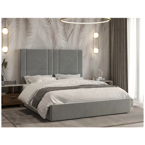 Кровать Клео 160х200 с ПМ, Холодный серый Вар.2