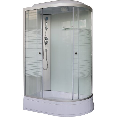 Душевая кабина ASTERA PB 125 L (1200/800/2180) средний поддон (26см), стекло белая полоска