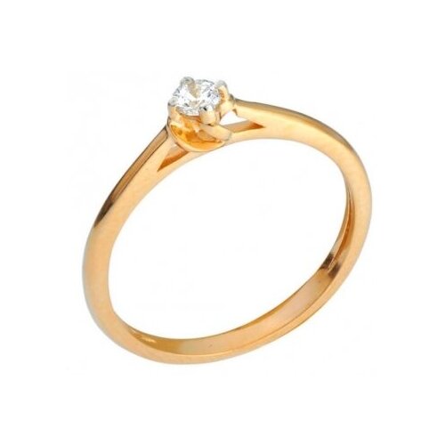 Кольцо Diamond Prime, белое, красное золото, 585 проба, бриллиант, размер 16.5