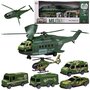 Вертолет Junfa toys Вертолет военный грузовой с 4 машинками и вертолетом, WZ-26394, 32 см