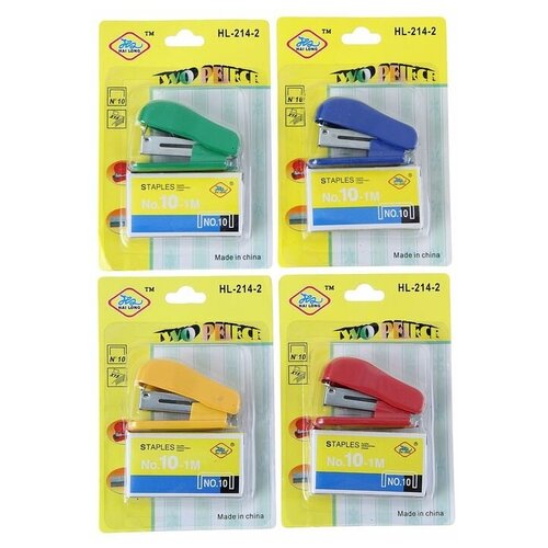 Степлер мини 10 до 7 листов скобы 10 в блистере микс 254₽