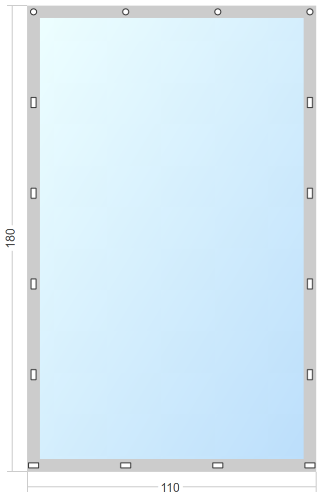 Мягкое окно Софтокна 110х180 см съемное, Скоба-ремешок, Прозрачная пленка 0,7мм, Серая окантовка, Комплект для установки - фотография № 3