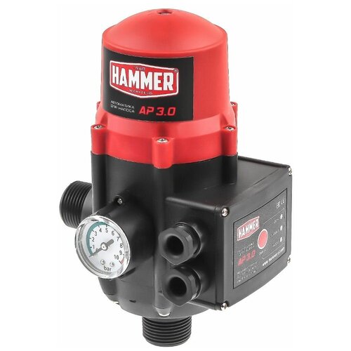 Блок управления насосом HAMMER AP3.0 произв. 80 л/мин раб. давл. 1.5-3 Бар с маноментром , HAMMER блок автоматики hammer gn8000ats