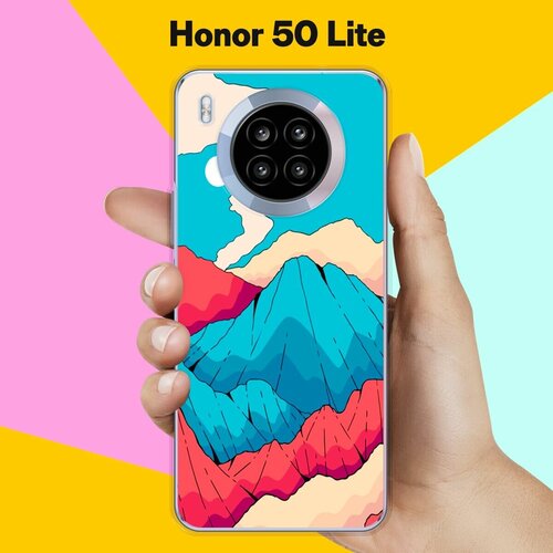 чехол накладка на honor 50 lite хонор 50 лайт черный матовый из качественного силикона с защитой бортиком вокруг камер brozo Силиконовый чехол на Honor 50 Lite Пейзаж 50 / для Хонор 50 Лайт