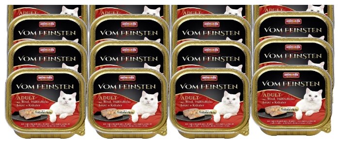Корм для кошек ANIMONDA Vom Feinsten Adult Menue для гурманов говядина, кур.грудка, травы конс. 100г*32 (упаковка - 32 шт)