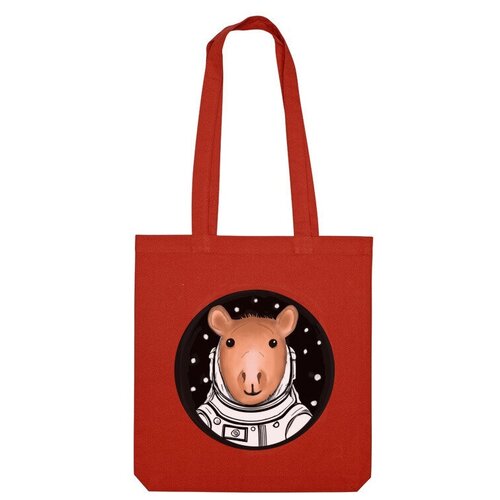 Сумка шоппер Us Basic, красный сумка капибара космонавт бежевый