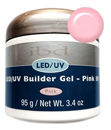 IBD, конструирующий камуфлирующий розовый гель (холодный оттенок) LED/UV Builder Gel Pink III, 95 гр