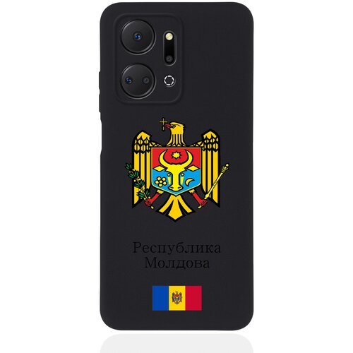 Черный силиконовый чехол SignumCase для Honor X7a Герб Республики Молдова/ Герб Молдавии черный силиконовый чехол signumcase для honor x7a черный лаковый герб республики молдова герб молдавии