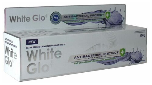 Зубная паста White Glo отбеливающая с антибактериальным эффектом и ополаскивателем 100мл.