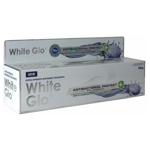 Зубная паста White Glo отбеливающая с антибактериальным эффектом и ополаскивателем 100мл.