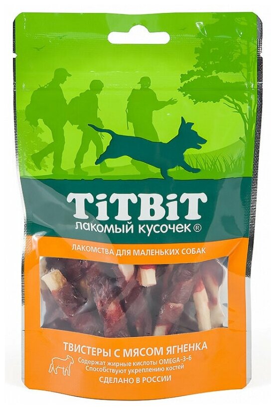 Лакомство для маленьких собак Titbit Твистеры с мясом Ягненка, 50 г - фотография № 1